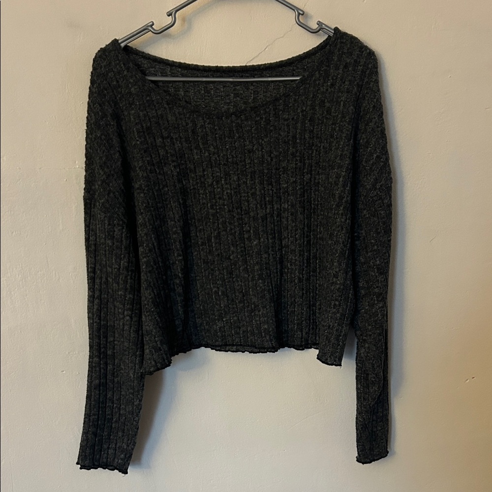 SHEIN Charcoal Ribbed Sweater